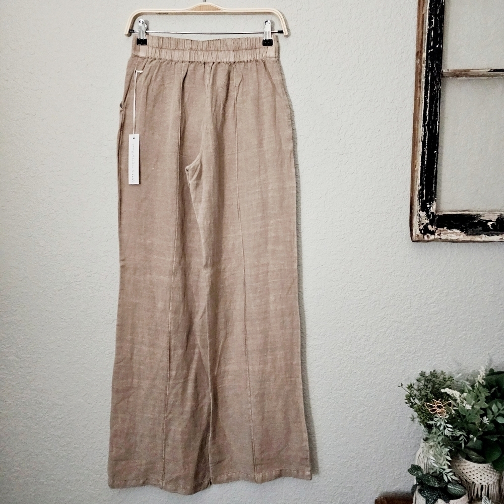 Young Fabulous & Broke Anthropologie Easton Wide Leg Linen Pants Preppy XS NWT - Picture 9 of 13